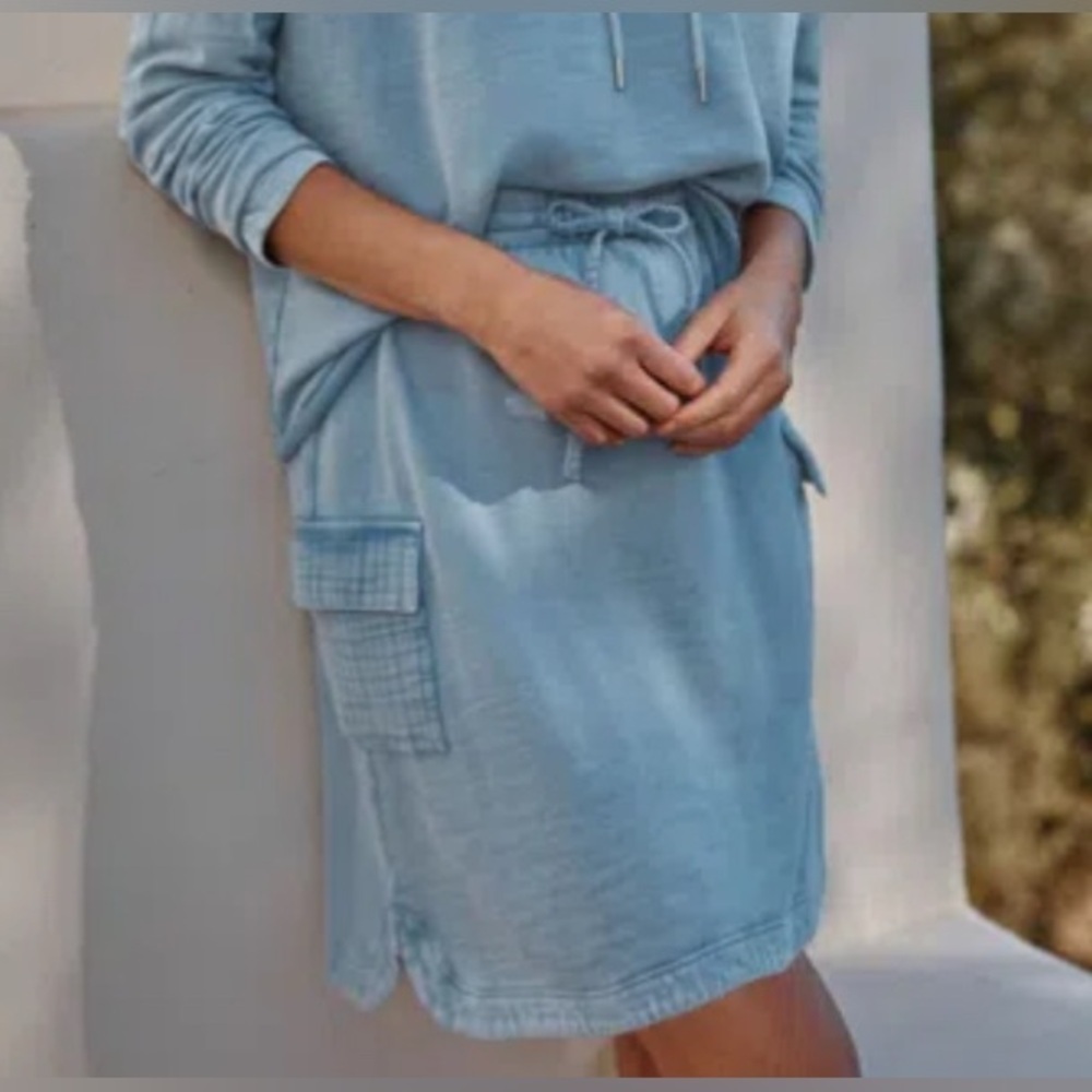 J. Jill Fit Terry Garment-Dyed Cargo Skirt Blue Size S